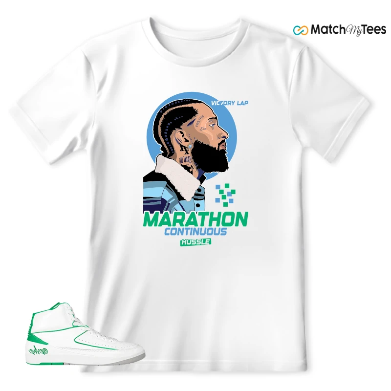 NIKE AIR JORDAN 2 RETRO LUCKY GREEN SNEAKER Matching Tees t-shirt