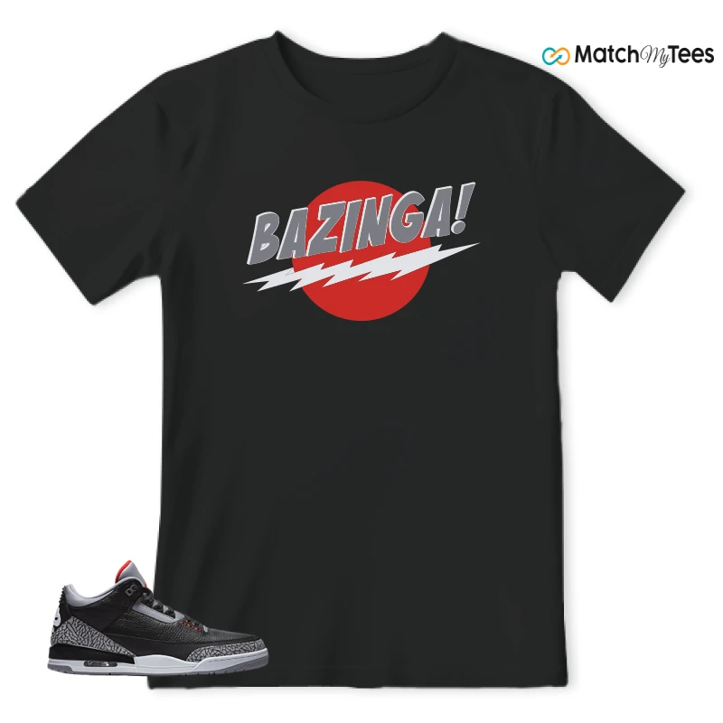 NIKE AIR JORDAN 3 BLACK CEMENT REIMAGINED SNEAKER Matching Tees t-shirt
