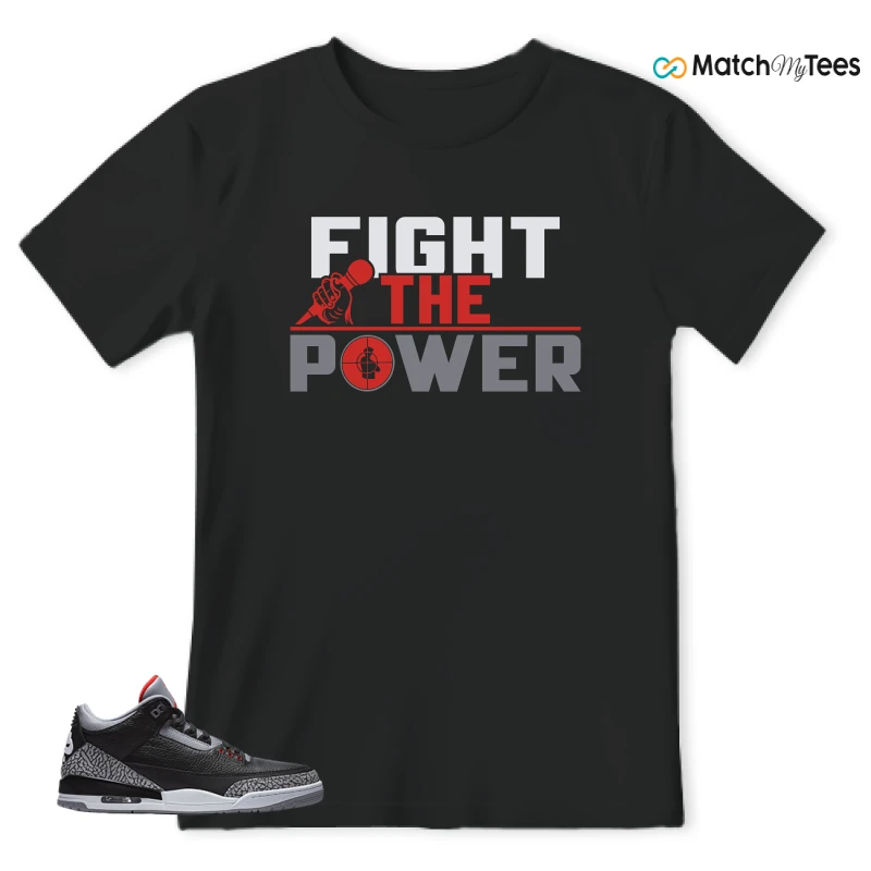 NIKE AIR JORDAN 3 BLACK CEMENT REIMAGINED SNEAKER Matching Tees t-shirt