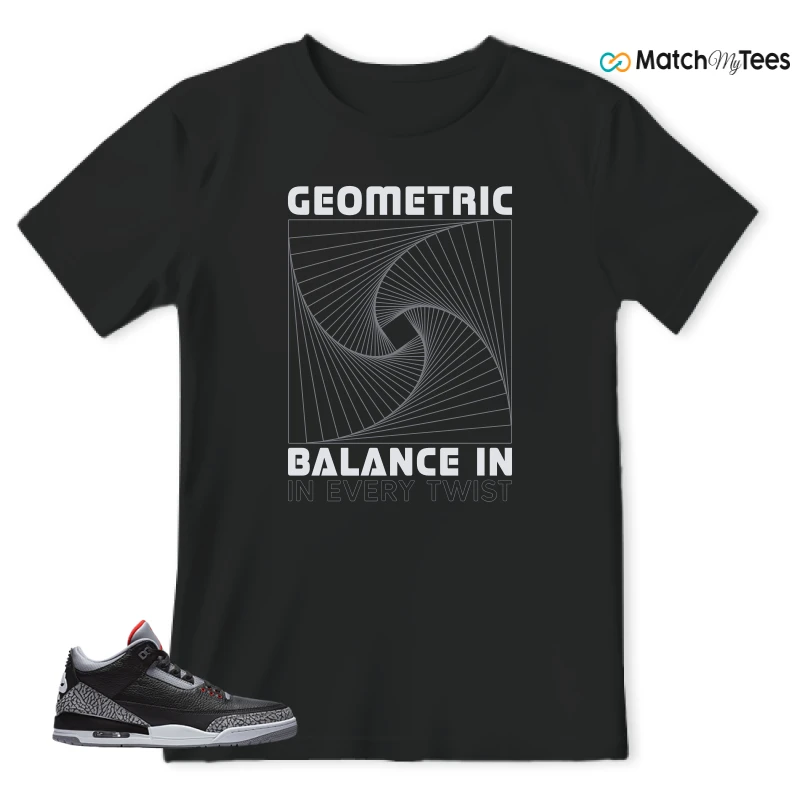 NIKE AIR JORDAN 3 BLACK CEMENT REIMAGINED SNEAKER Matching Tees t-shirt