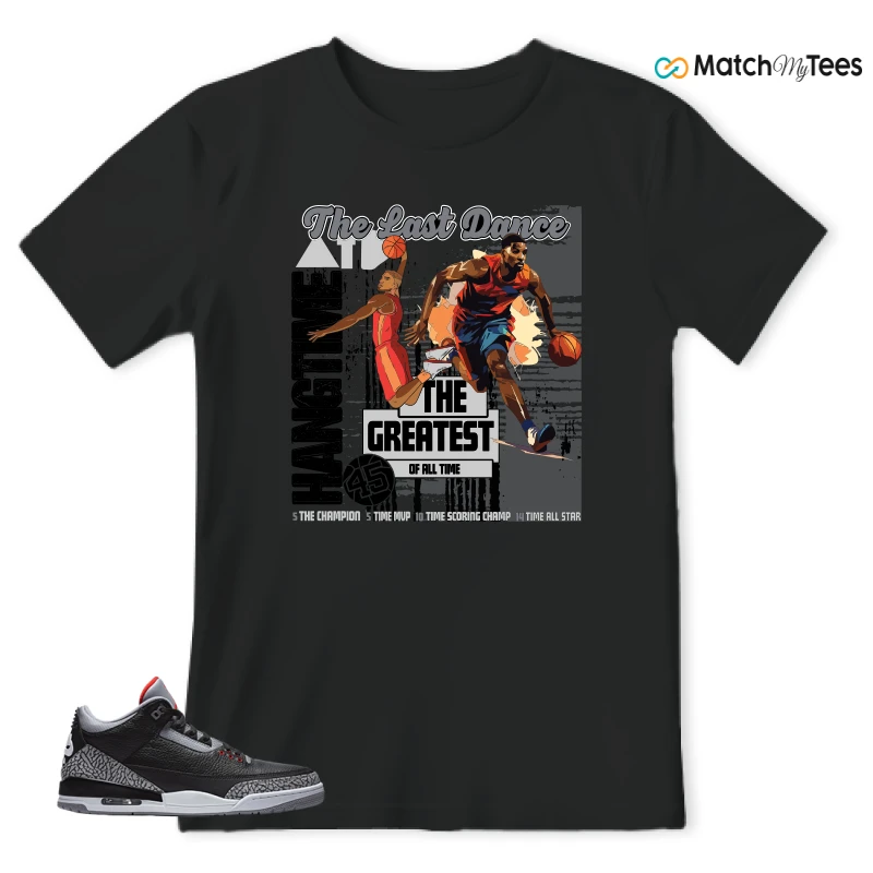 NIKE AIR JORDAN 3 BLACK CEMENT REIMAGINED SNEAKER Matching Tees t-shirt