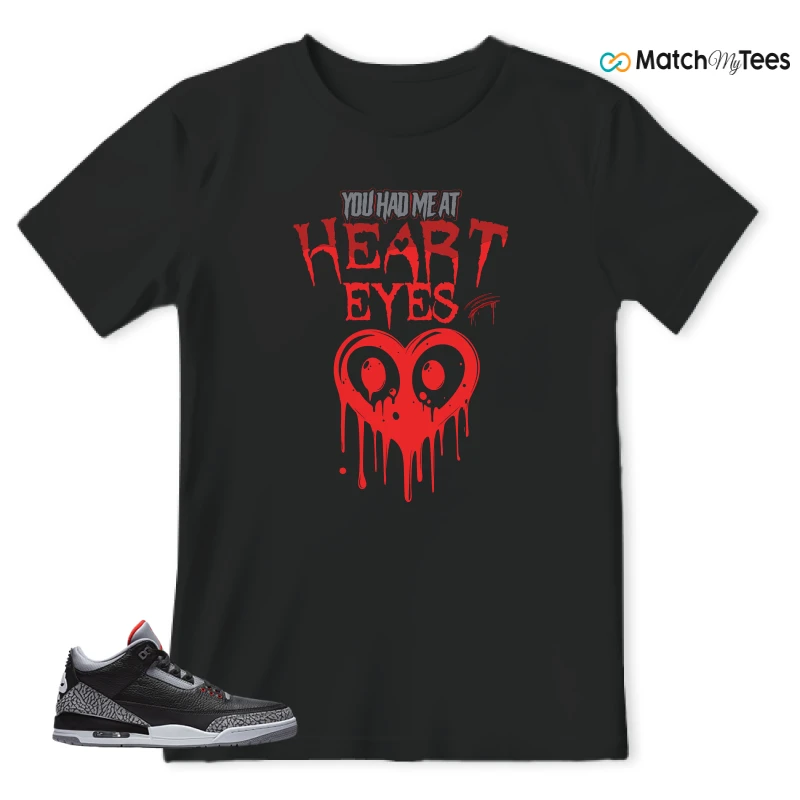 NIKE AIR JORDAN 3 BLACK CEMENT REIMAGINED SNEAKER Matching Tees t-shirt