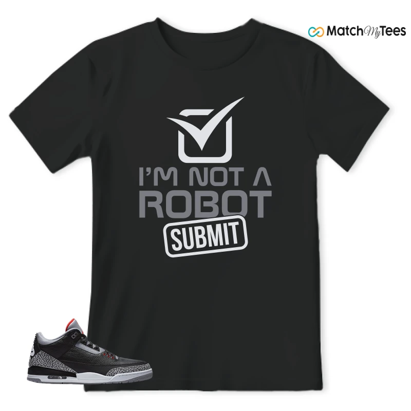 NIKE AIR JORDAN 3 BLACK CEMENT REIMAGINED SNEAKER Matching Tees t-shirt