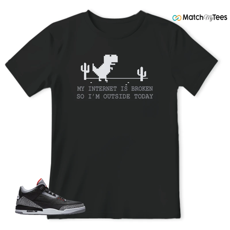 NIKE AIR JORDAN 3 BLACK CEMENT REIMAGINED SNEAKER Matching Tees t-shirt