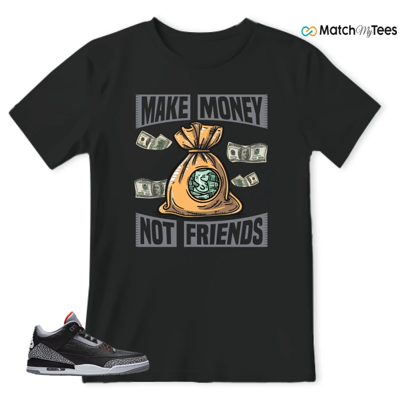 NIKE AIR JORDAN 3 BLACK CEMENT REIMAGINED SNEAKER Matching Tees t-shirt