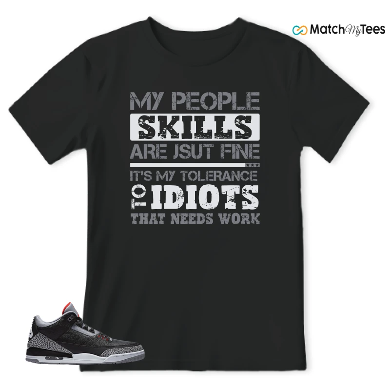 NIKE AIR JORDAN 3 BLACK CEMENT REIMAGINED SNEAKER Matching Tees t-shirt