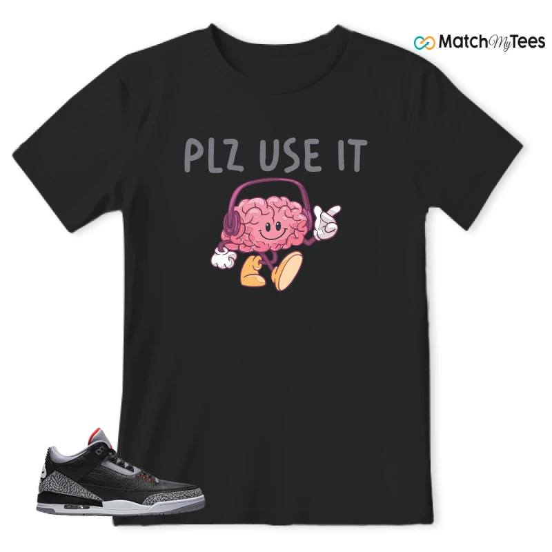 NIKE AIR JORDAN 3 BLACK CEMENT REIMAGINED SNEAKER Matching Tees t-shirt
