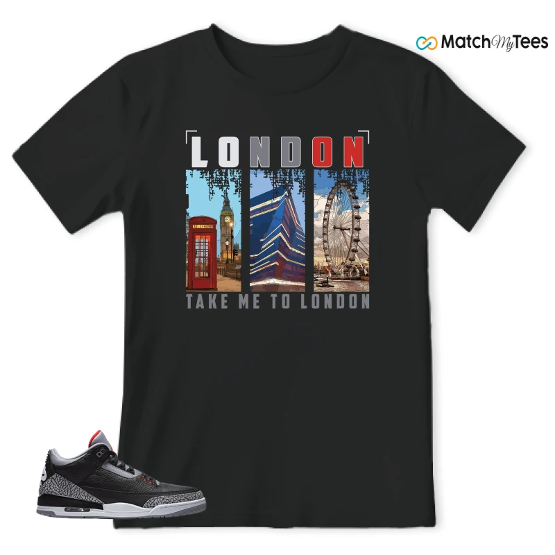 NIKE AIR JORDAN 3 BLACK CEMENT REIMAGINED SNEAKER Matching Tees t-shirt