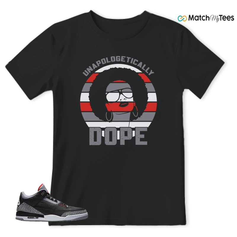 NIKE AIR JORDAN 3 BLACK CEMENT REIMAGINED SNEAKER Matching Tees t-shirt