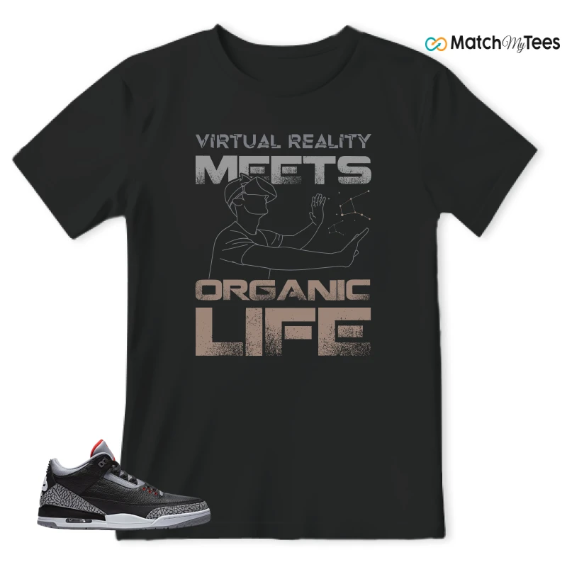 NIKE AIR JORDAN 3 BLACK CEMENT REIMAGINED SNEAKER Matching Tees t-shirt