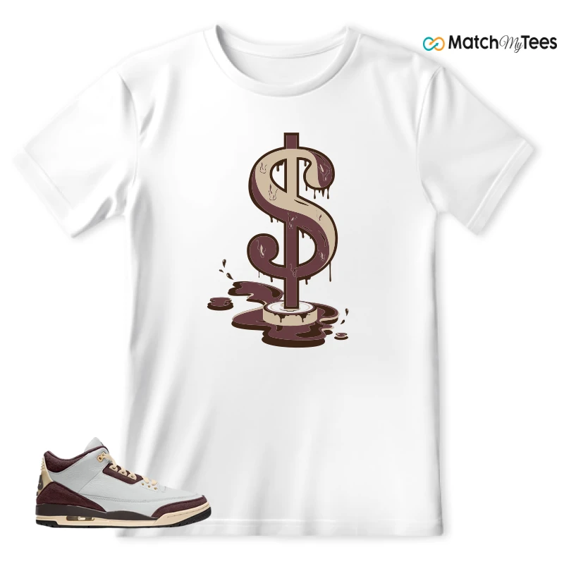NIKE AIR JORDAN 3 RETRO OG SP X A MA MANIÉRE BURGUNDY CRUSH SNEAKER Matching Tees t-shirt