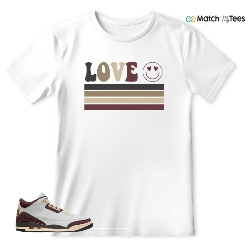 NIKE AIR JORDAN 3 RETRO OG SP X A MA MANIÉRE BURGUNDY CRUSH SNEAKER Matching Tees T-shirt for Men
