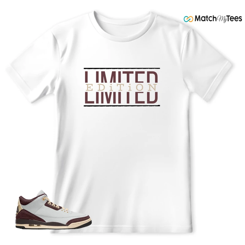 NIKE AIR JORDAN 3 RETRO OG SP X A MA MANIÉRE BURGUNDY CRUSH SNEAKER Matching Tees t-shirt