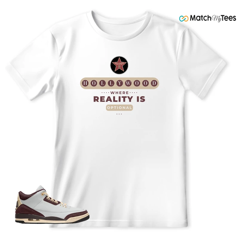 NIKE AIR JORDAN 3 RETRO OG SP X A MA MANIÉRE BURGUNDY CRUSH SNEAKER Matching Tees t-shirt