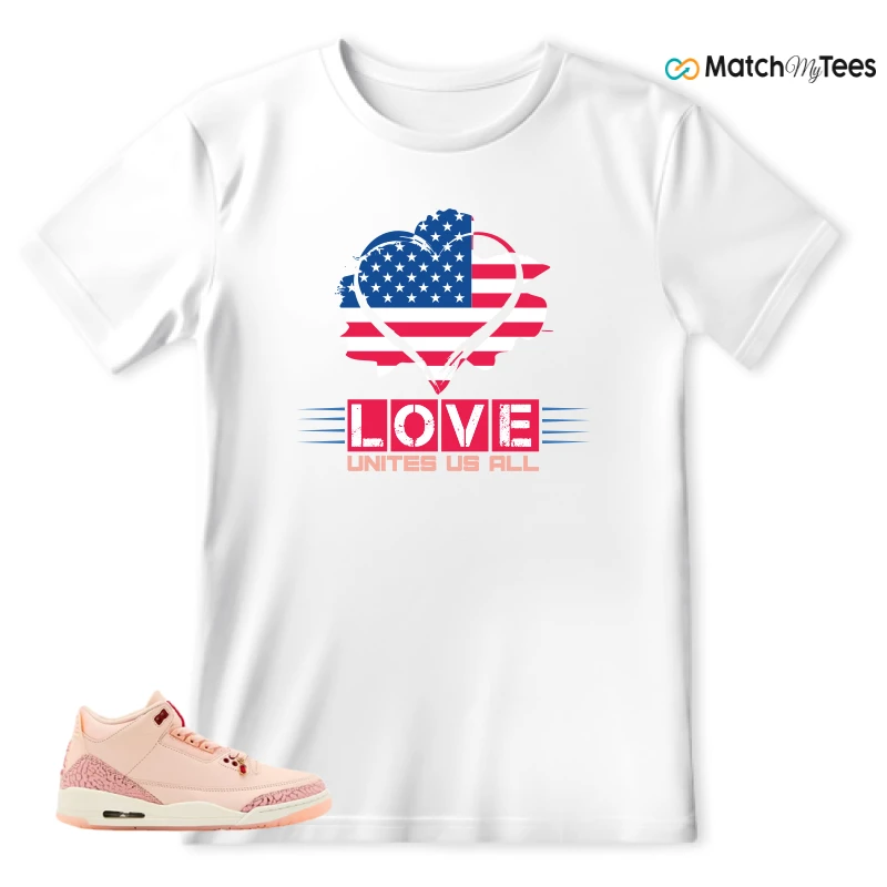 NIKE AIR JORDAN 3 RETRO VALENTINE'S DAY SNEAKER Matching Tees t-shirt