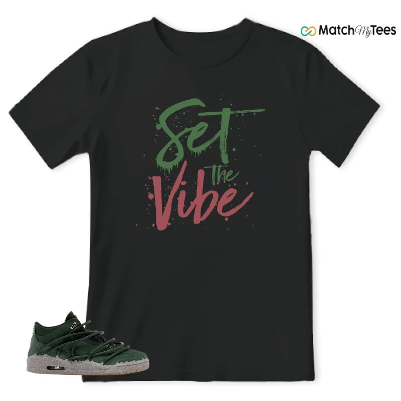 NIKE AIR JORDAN 3 TEYANA TAYLOR CONCRETE ROSE SNEAKER/FIR/FIRE RED/VICTORY GREEN/CEMENT GREY/METALLIC GOLD/GUM MEDIUM BROWN matching T-shirt