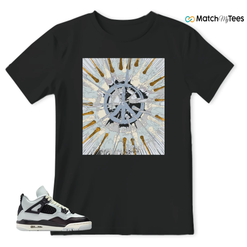 NIKE AIR JORDAN 4 RETRO PLATINUM GOLD SNEAKER Matching Tees t-shirt