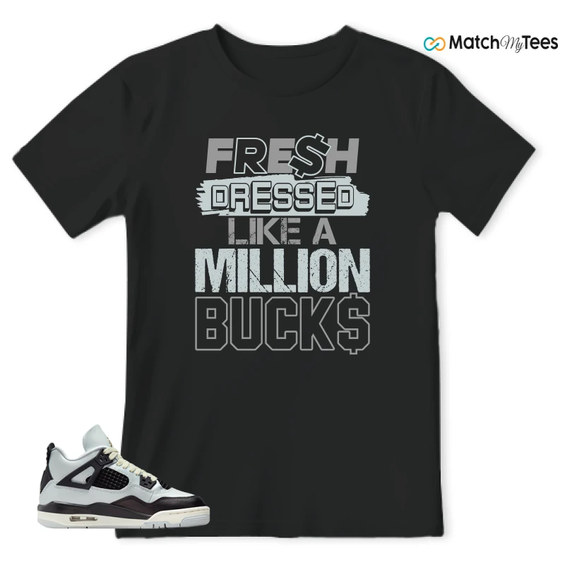 NIKE AIR JORDAN 4 RETRO PLATINUM GOLD SNEAKER Matching Tees t-shirt