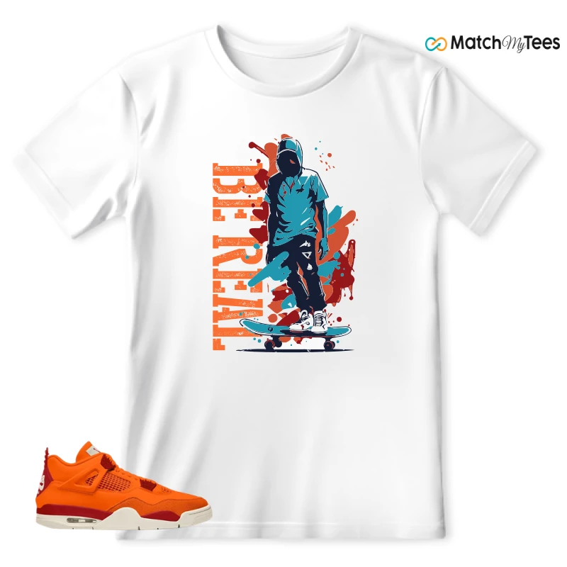 NIKE AIR JORDAN 4 X NIGEL SYLVESTER BIKE AIR FIREWOOD ORANGE SNEAKER Matching Tees t-shirt