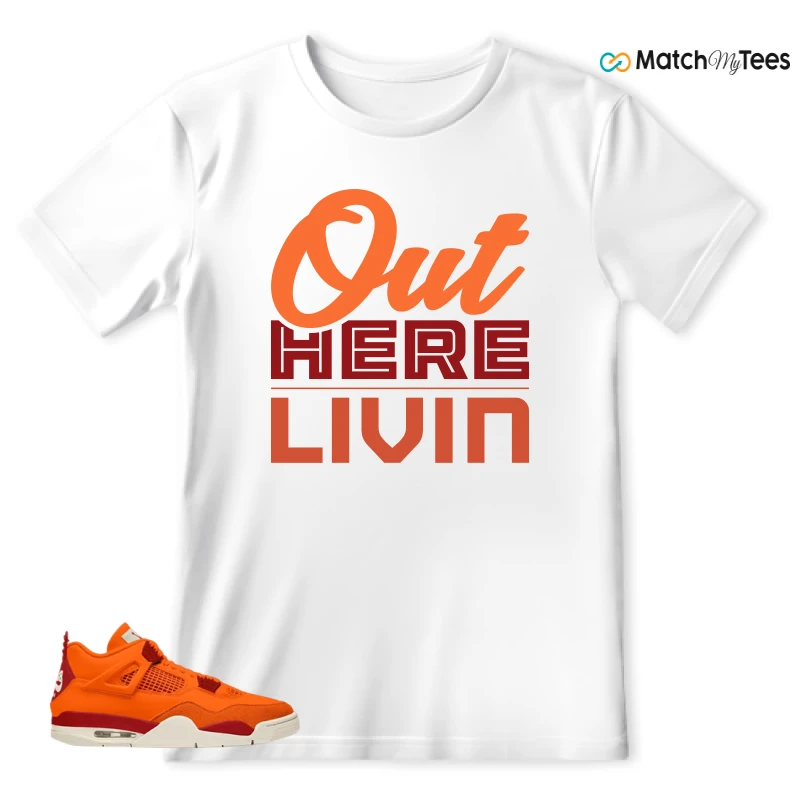 NIKE AIR JORDAN 4 X NIGEL SYLVESTER BIKE AIR FIREWOOD ORANGE SNEAKER Matching Tees t-shirt