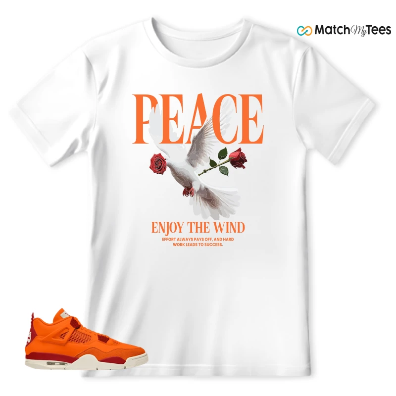 NIKE AIR JORDAN 4 X NIGEL SYLVESTER BIKE AIR FIREWOOD ORANGE SNEAKER Matching Tees T-shirt for Men