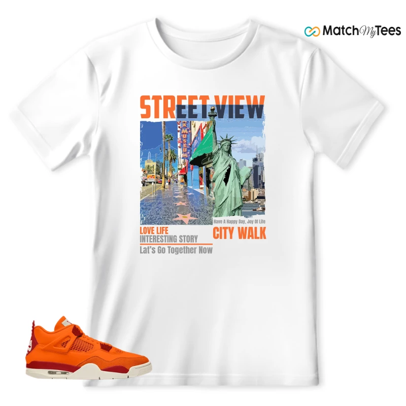 NIKE AIR JORDAN 4 X NIGEL SYLVESTER BIKE AIR FIREWOOD ORANGE SNEAKER Matching Tees t-shirt
