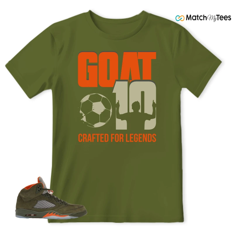 NIKE AIR JORDAN 5 OLIVE SNEAKER Matching Tees t-shirt