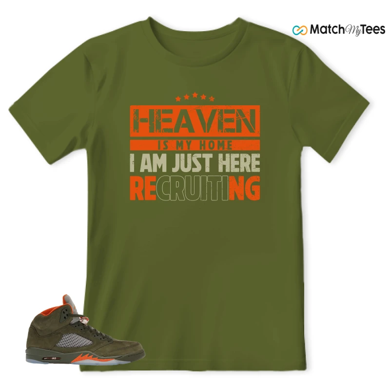 NIKE AIR JORDAN 5 OLIVE SNEAKER Matching Tees t-shirt