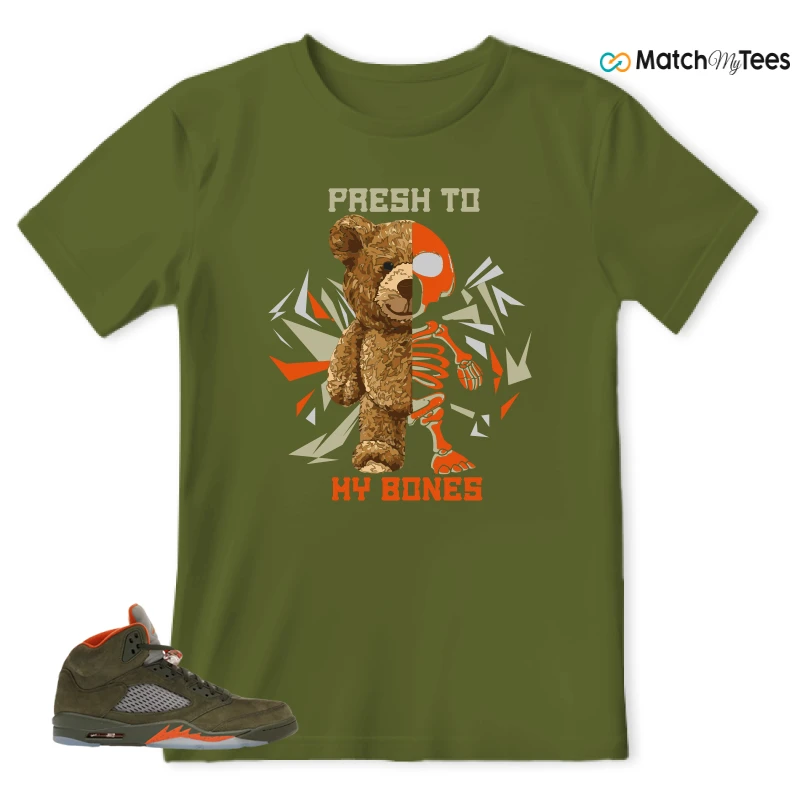 NIKE AIR JORDAN 5 OLIVE SNEAKER Matching Tees t-shirt