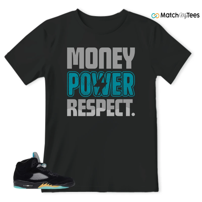 NIKE AIR JORDAN 5 RETRO AQUA SNEAKER Matching Tees t-shirt