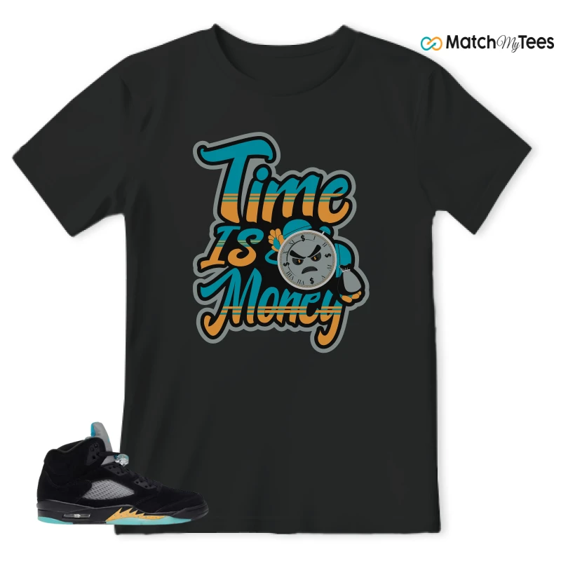 NIKE AIR JORDAN 5 RETRO AQUA SNEAKER Matching Tees t-shirt