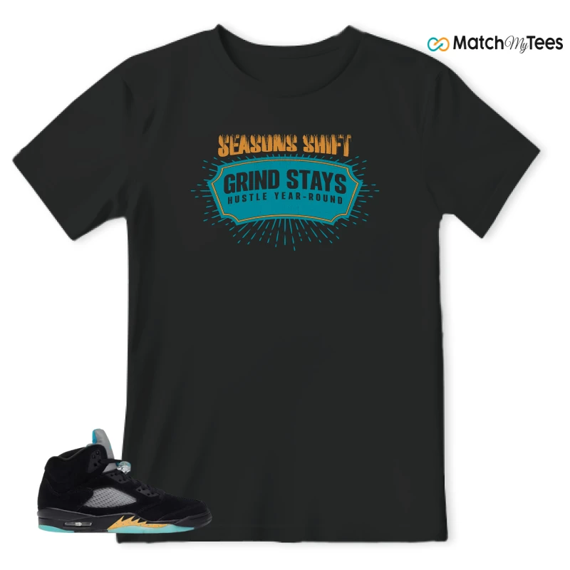 NIKE AIR JORDAN 5 RETRO AQUA SNEAKER Matching Tees t-shirt