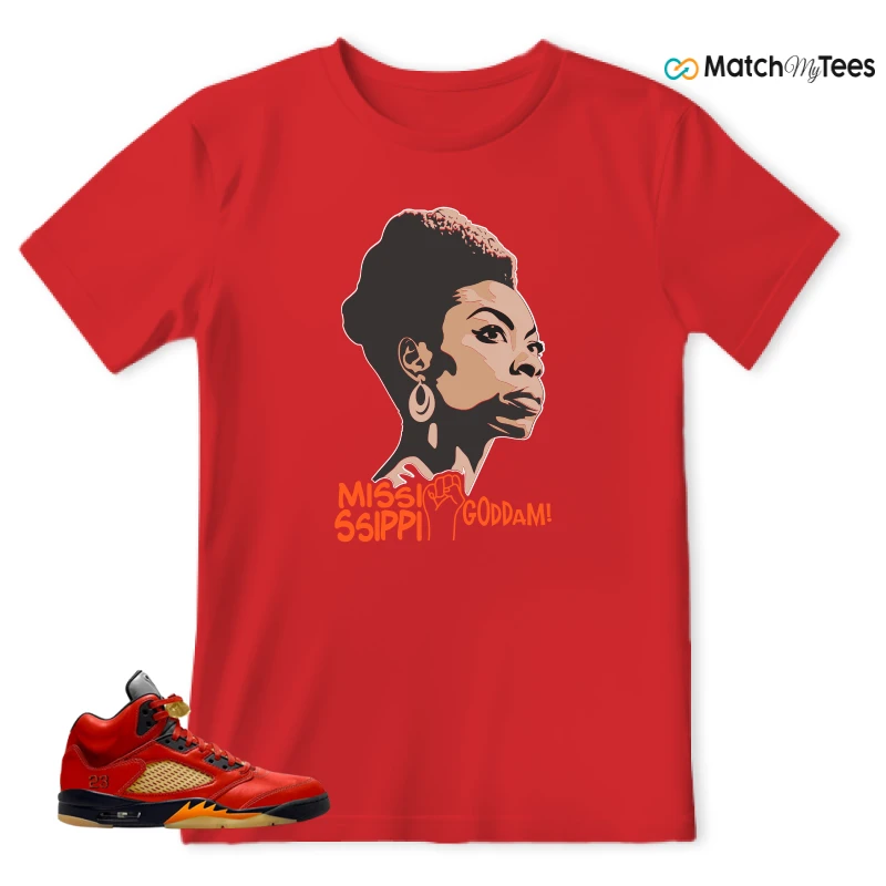 NIKE AIR JORDAN 5 RETRO DUNK ON MARS (WOMEN'S) SNEAKER Matching Tees t-shirt