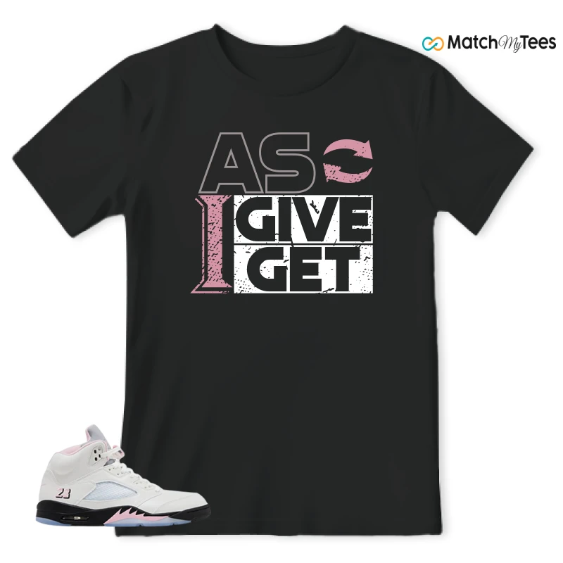 NIKE AIR JORDAN 5 RETRO MEDIUM SOFT PINK SNEAKER Matching Tees t-shirt