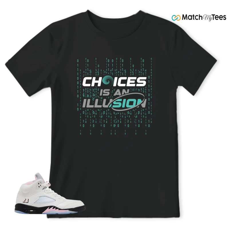 NIKE AIR JORDAN 5 RETRO MEDIUM SOFT PINK SNEAKER Matching Tees t-shirt