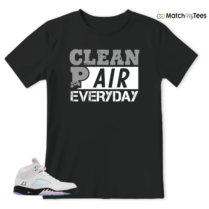 NIKE AIR JORDAN 5 RETRO MEDIUM SOFT PINK SNEAKER Matching Tees t-shirt
