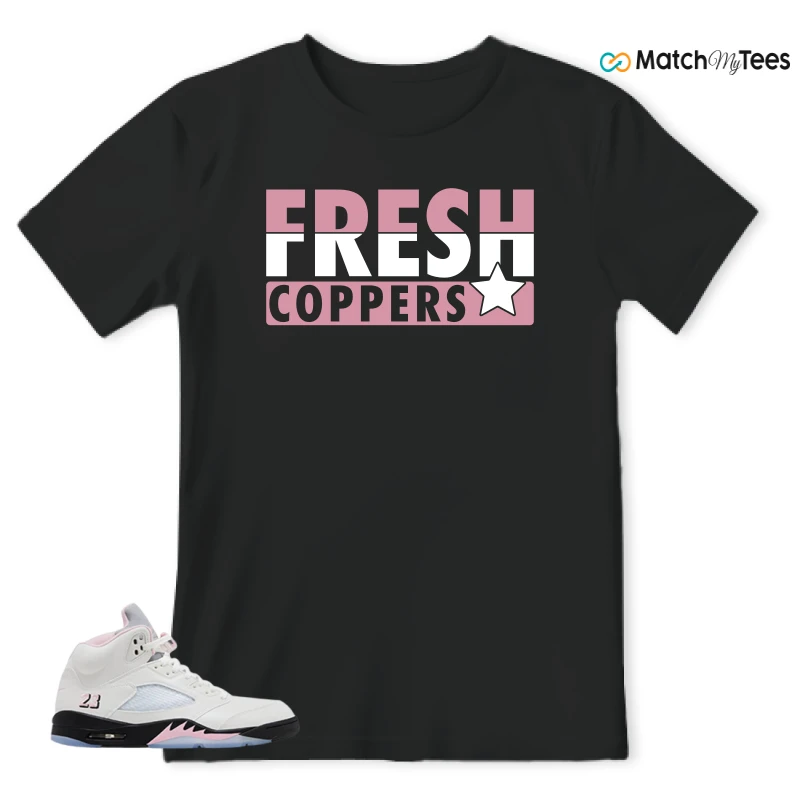 NIKE AIR JORDAN 5 RETRO MEDIUM SOFT PINK SNEAKER Matching Tees t-shirt