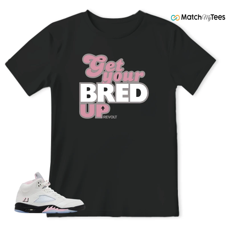 NIKE AIR JORDAN 5 RETRO MEDIUM SOFT PINK SNEAKER Matching Tees t-shirt