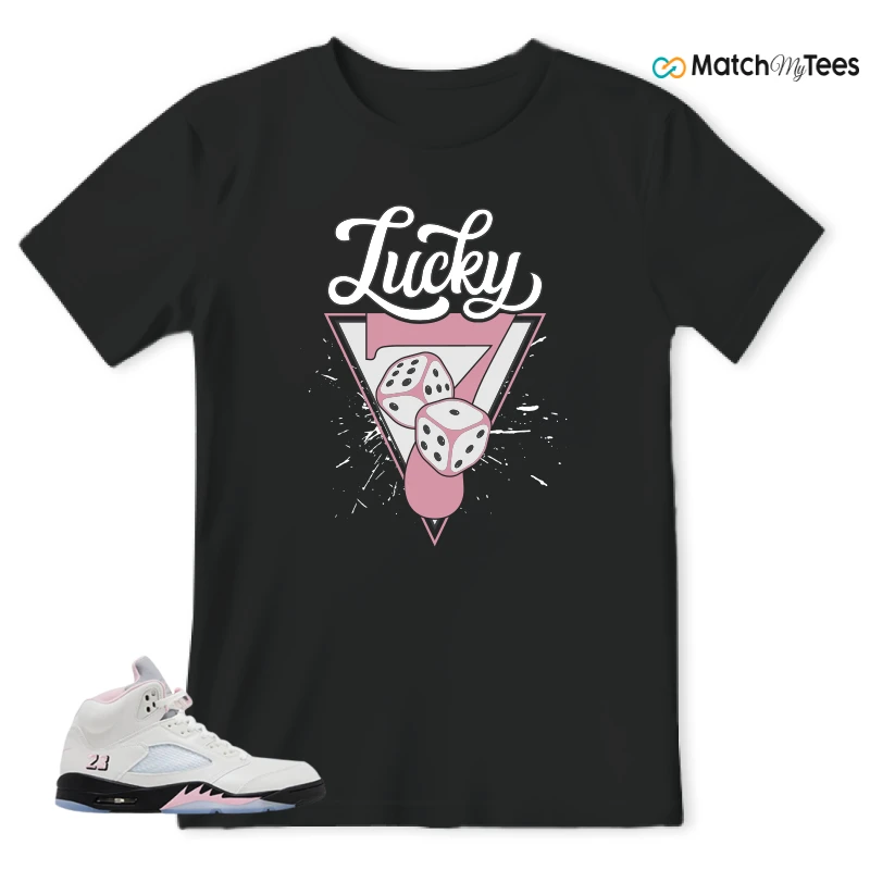 NIKE AIR JORDAN 5 RETRO MEDIUM SOFT PINK SNEAKER Matching Tees t-shirt