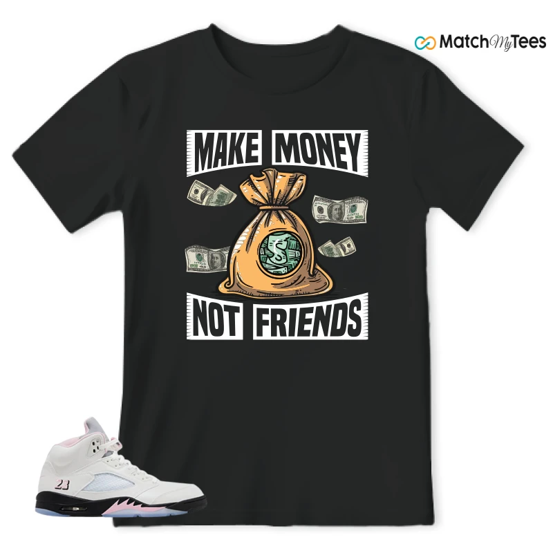 NIKE AIR JORDAN 5 RETRO MEDIUM SOFT PINK SNEAKER Matching Tees t-shirt