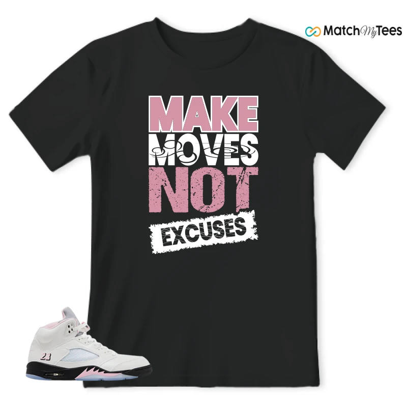 NIKE AIR JORDAN 5 RETRO MEDIUM SOFT PINK SNEAKER Matching Tees t-shirt