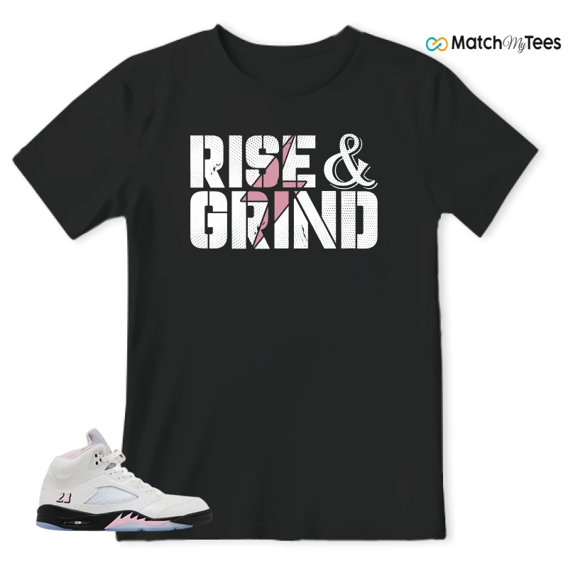 NIKE AIR JORDAN 5 RETRO MEDIUM SOFT PINK SNEAKER Matching Tees t-shirt