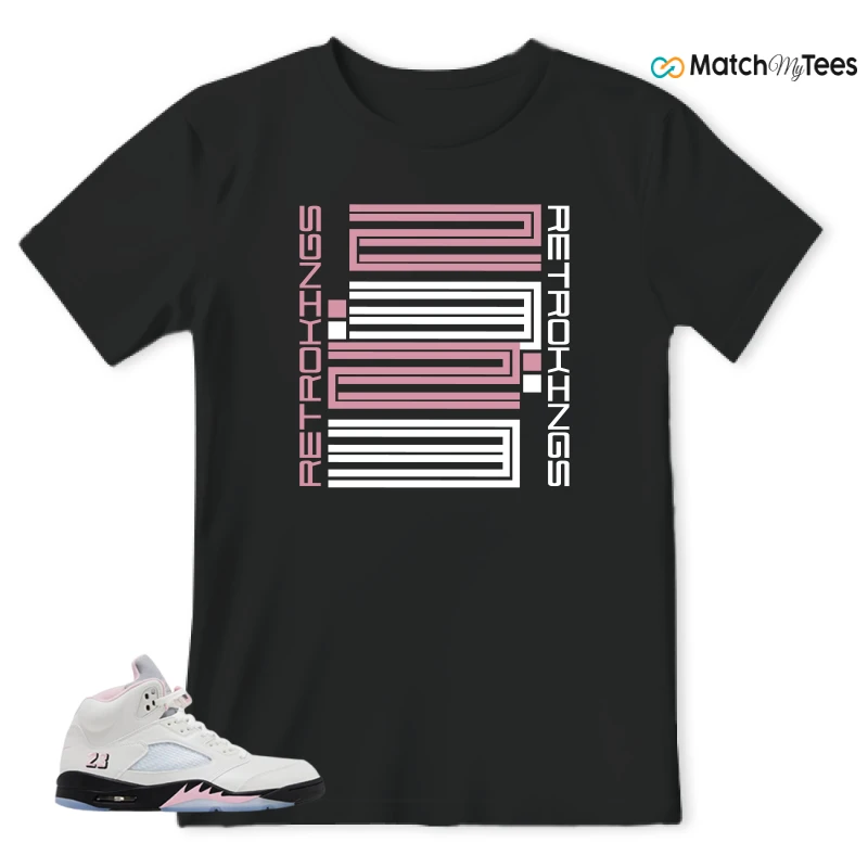 NIKE AIR JORDAN 5 RETRO MEDIUM SOFT PINK SNEAKER Matching Tees t-shirt