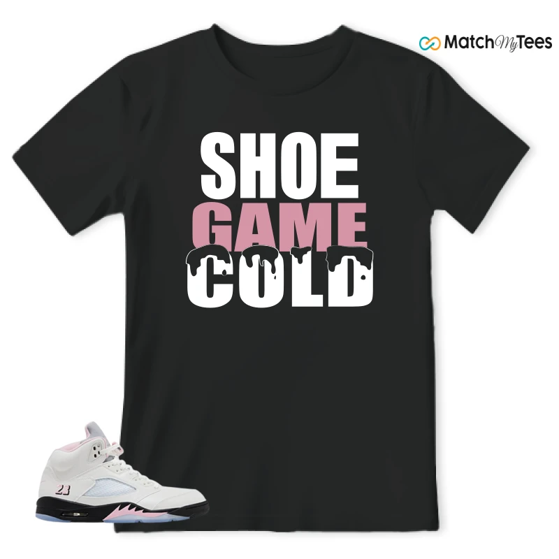 NIKE AIR JORDAN 5 RETRO MEDIUM SOFT PINK SNEAKER Matching Tees t-shirt