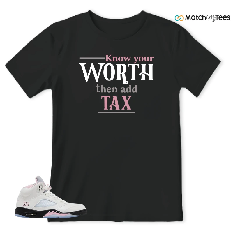 NIKE AIR JORDAN 5 RETRO MEDIUM SOFT PINK SNEAKER Matching Tees t-shirt