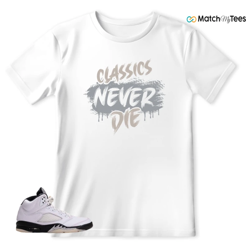 NIKE AIR JORDAN 5 RETRO REVERSE METALLIC SNEAKER Matching Tees t-shirt