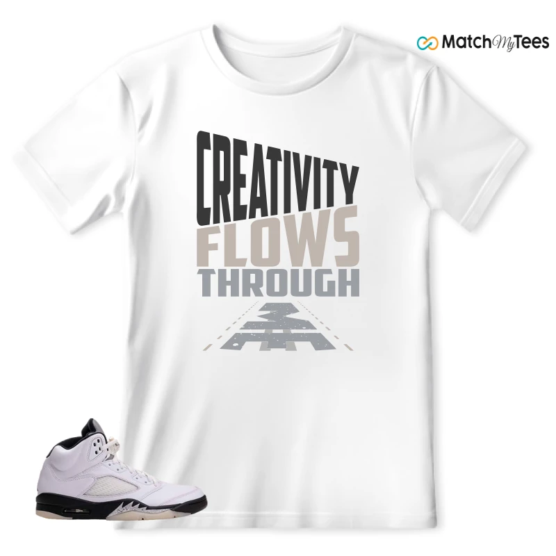 NIKE AIR JORDAN 5 RETRO REVERSE METALLIC SNEAKER Matching Tees t-shirt