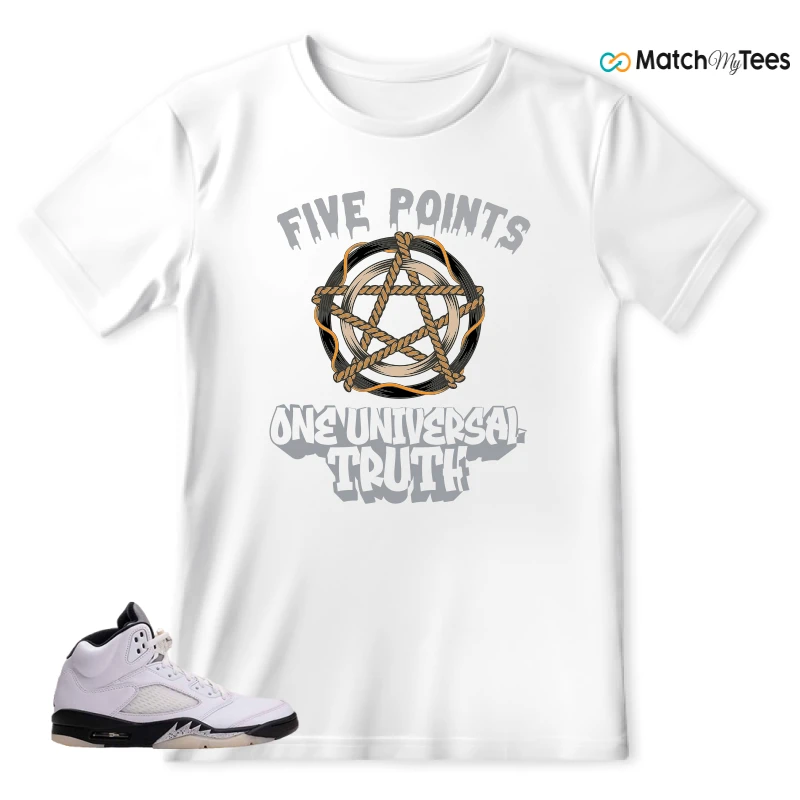 NIKE AIR JORDAN 5 RETRO REVERSE METALLIC SNEAKER Matching Tees t-shirt