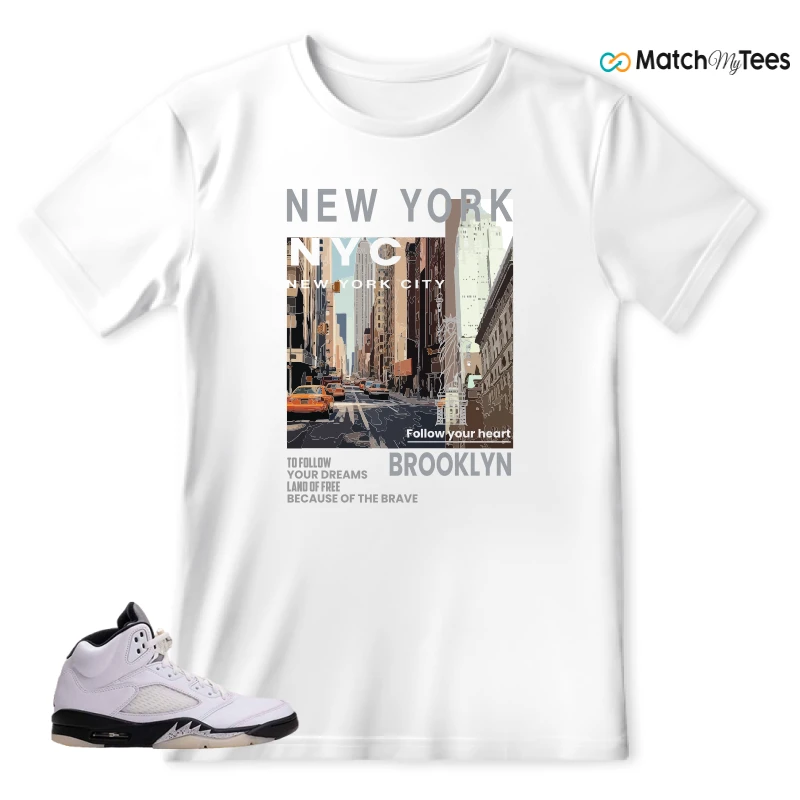 NIKE AIR JORDAN 5 RETRO REVERSE METALLIC SNEAKER Matching Tees t-shirt