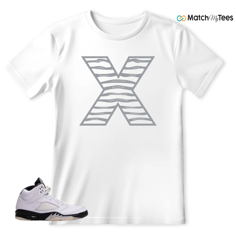 NIKE AIR JORDAN 5 RETRO REVERSE METALLIC SNEAKER Matching Tees t-shirt